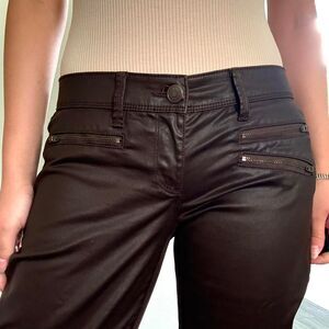 The Limited brown faux leather jeans